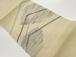 紗紬幾何学模様織出し名古屋帯